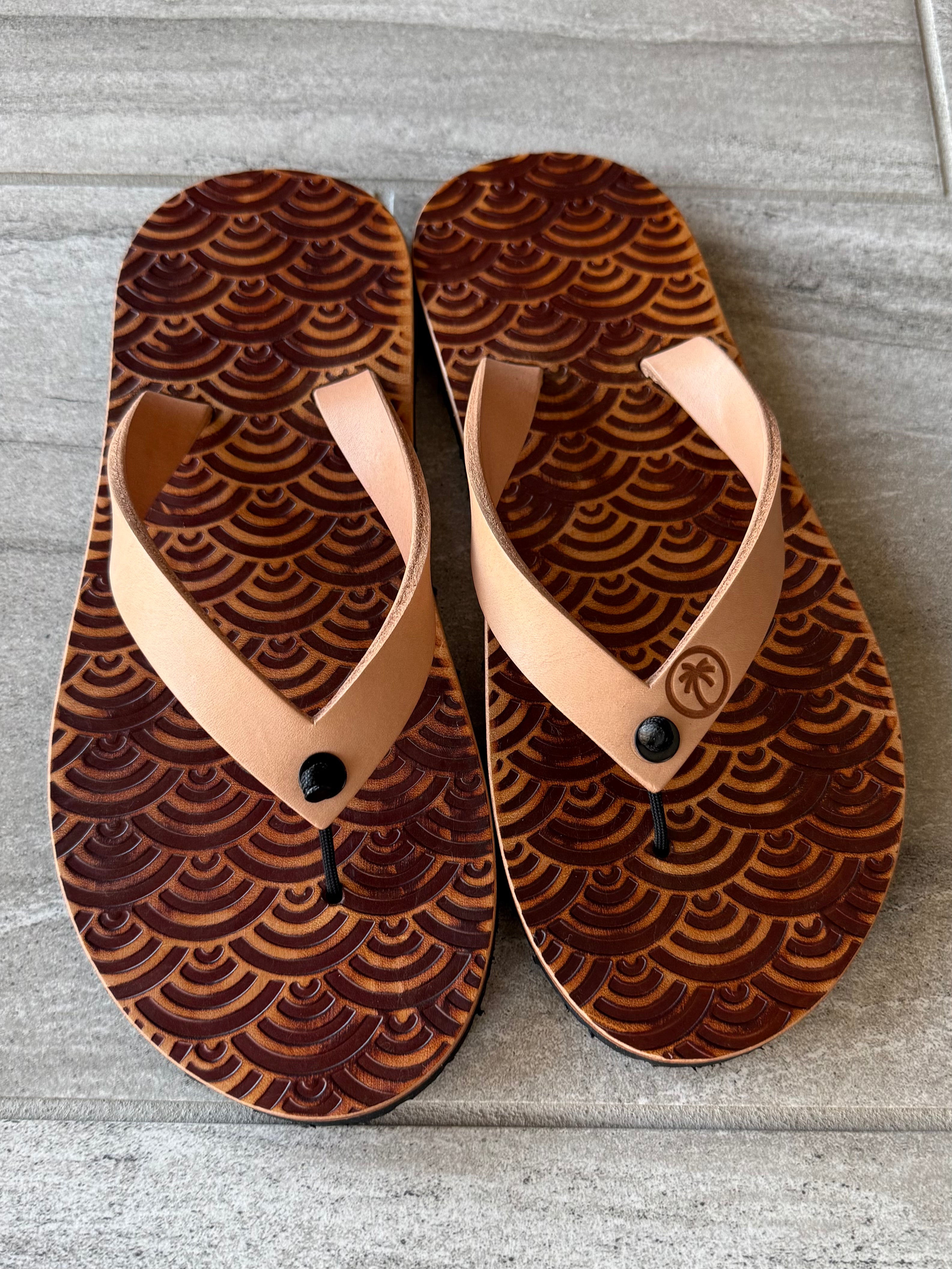 Toehold Samurai Armor flip-flops with detailed Japanese-inspired design and sturdy straps, displayed on a neutral background.