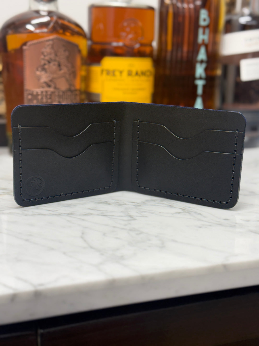 Vintage Blue Crocodile Bi-Fold Wallet