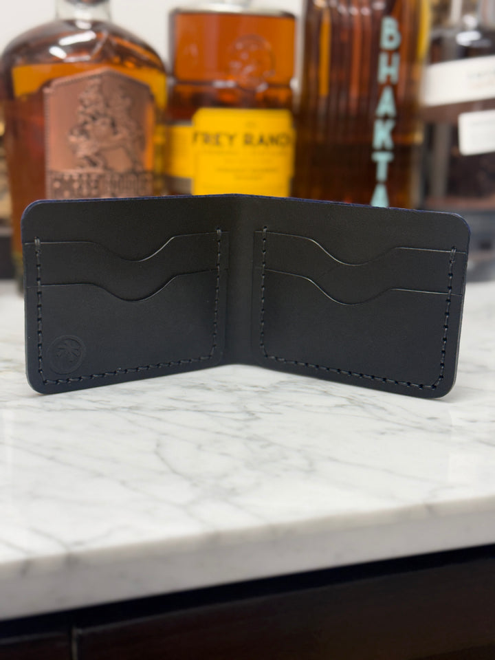 Vintage Blue Crocodile Bi-Fold Wallet