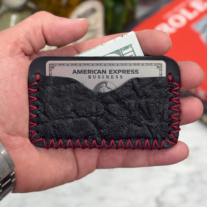 Battle Stitched Elephant Minimalist Wallet