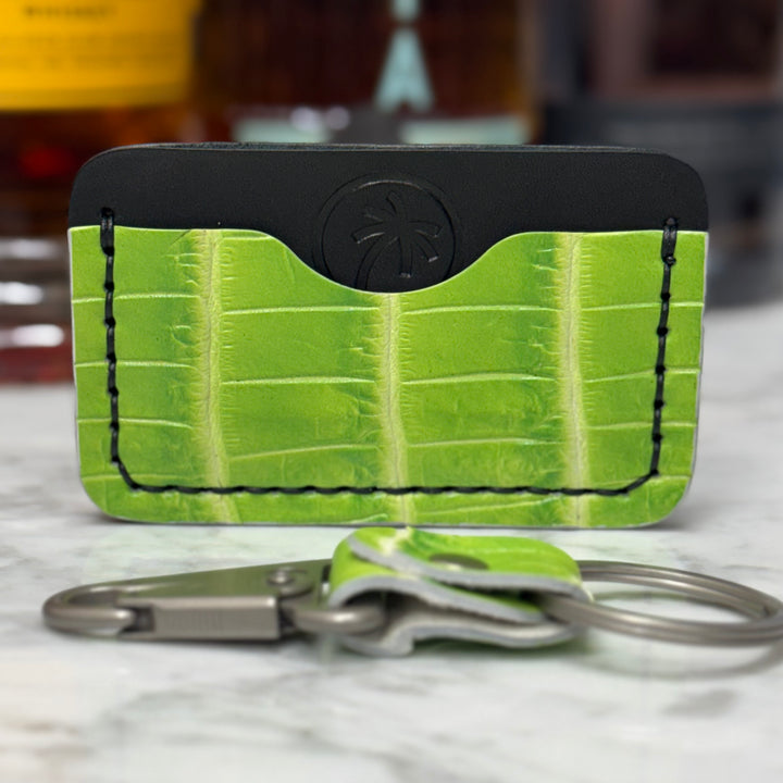 Green Crocodile Minimalist Wallet